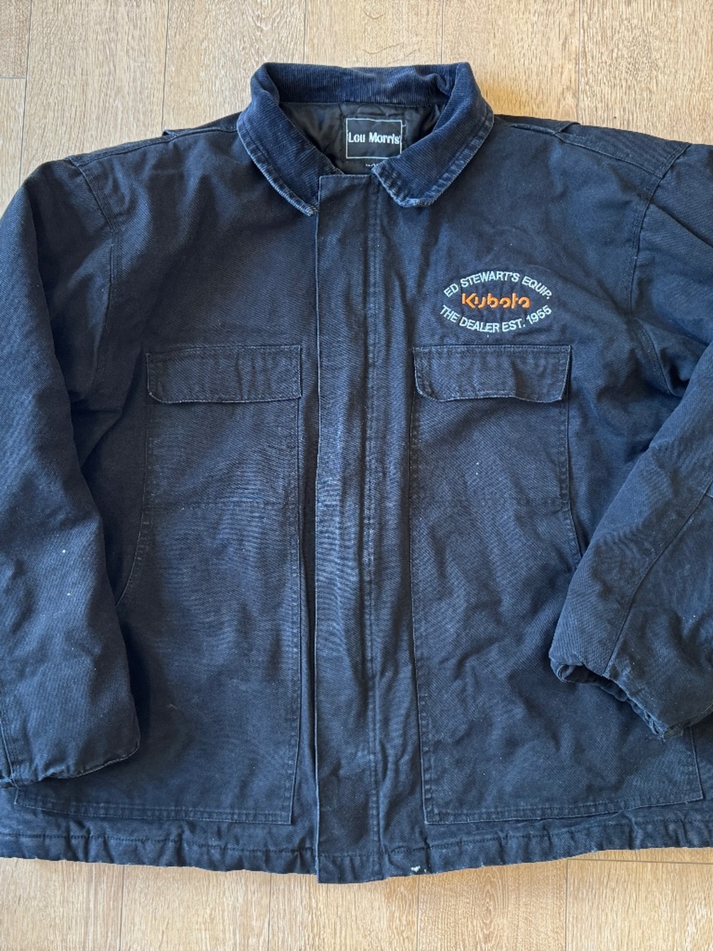 Vintage Canvas Work Jacket Quilted Lined Corduroy Collar XL Workwear Chore Coat